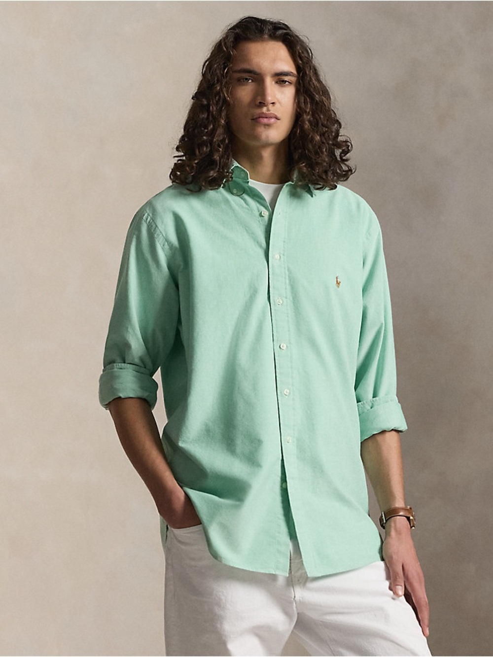 Ralph Lauren Light Mint Green Button-Down Dress Shirt